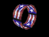 Puerto Rico Flag Wave bead bracelet pattern, colour version 3