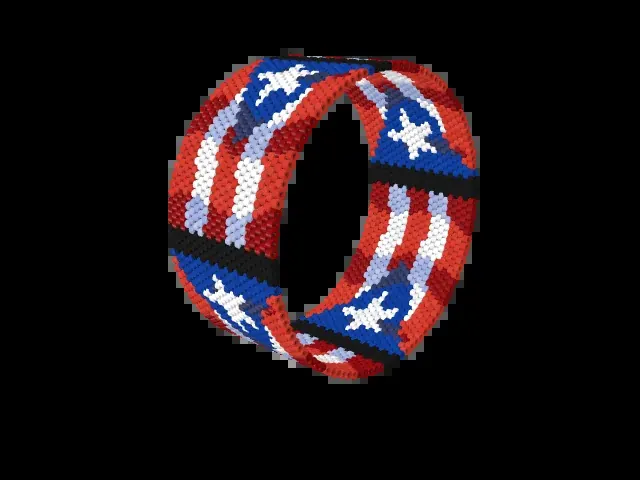 Puerto Rico Flag Wave bead bracelet pattern preview