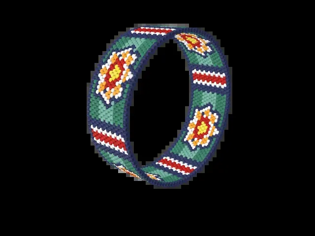 Dancheong bead bracelet pattern preview