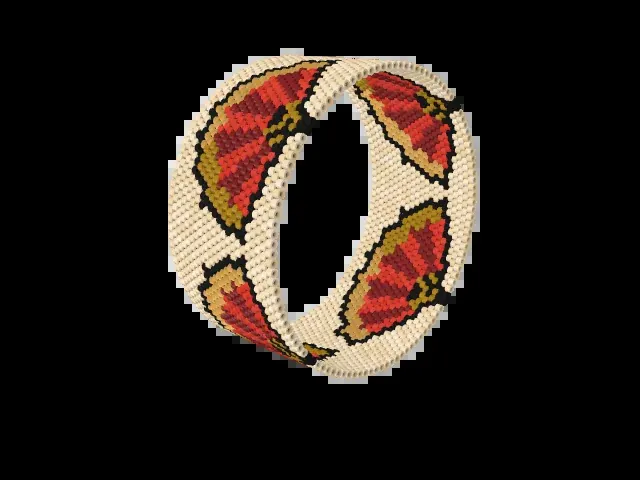 Flamenco Fans bead bracelet pattern preview