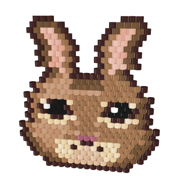 Bunny — Brick bead pattern, 3D render