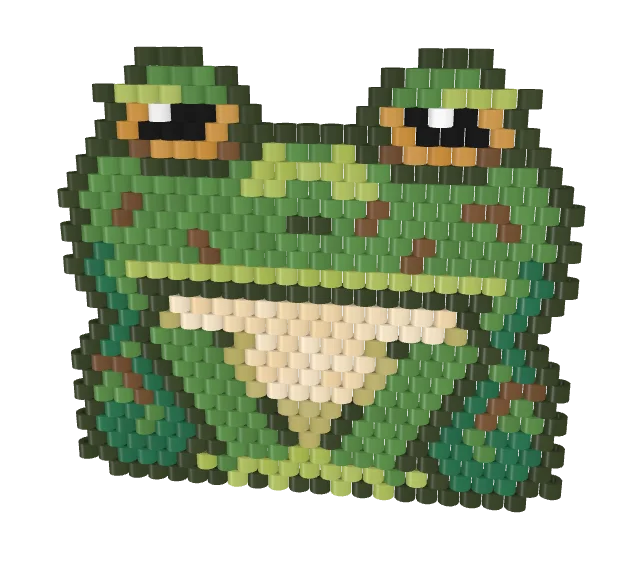 Frog — Brick bead pattern, 3D render