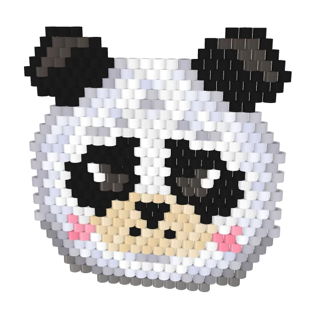 Panda — Brick bead pattern, 3D render