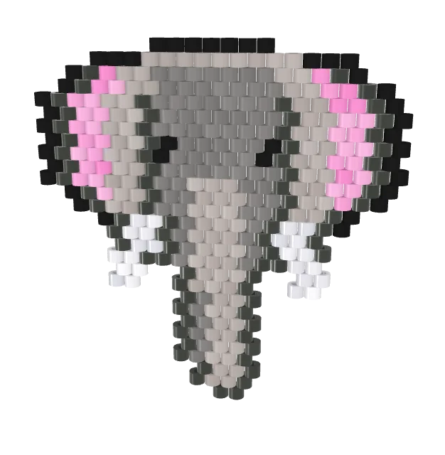 Elephant — Brick bead pattern, 3D render
