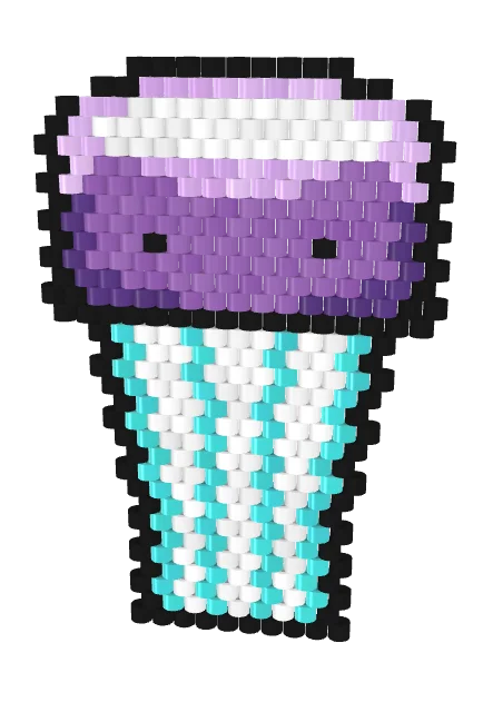 Jellyfish — Brick bead pattern, 3D render