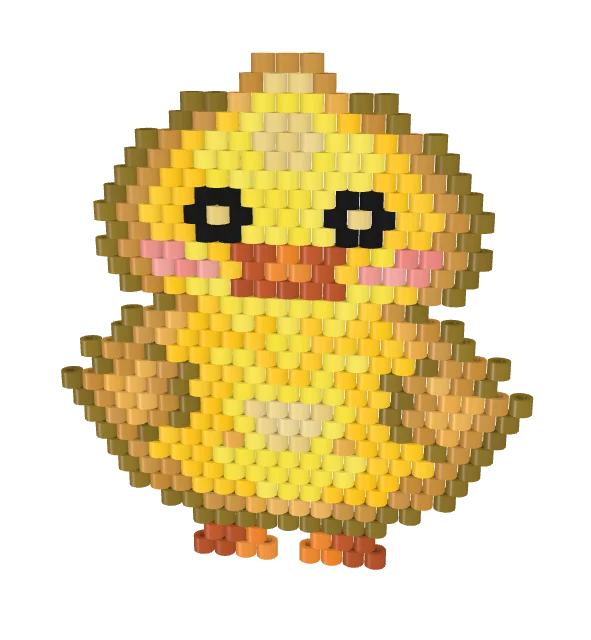 Chick — Brick bead pattern, 3D render