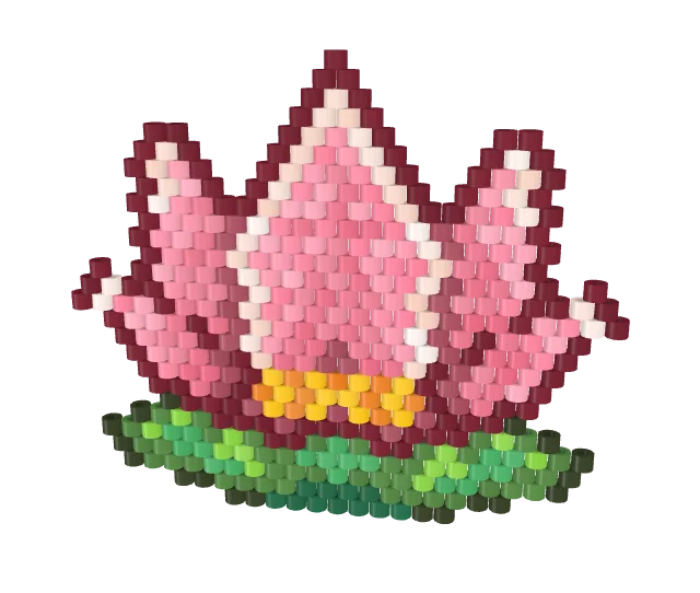 Lotus — Brick bead pattern, 3D render