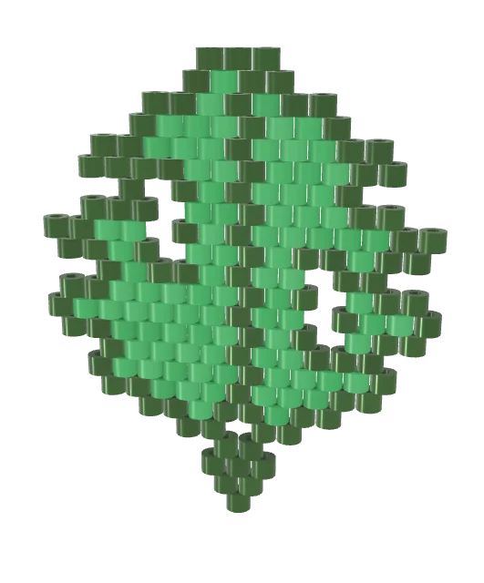Monstera — Brick bead pattern, 3D render