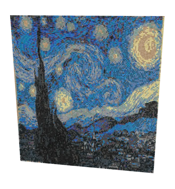 The Starry Night - 24 colors — Loom bead pattern, 3D render