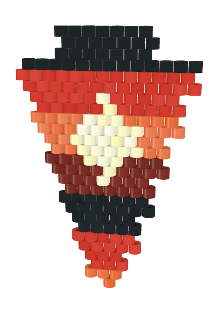 Desert Arrowhead — Brick bead pattern, 3D render