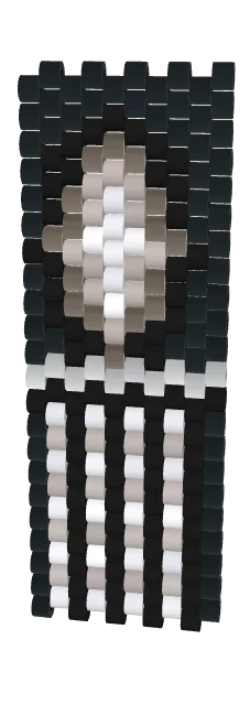 Tassel Drop — Peyote bead pattern, 3D render