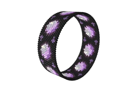 Teardrop Band — Amethyst — Peyote bead pattern, 3D render
