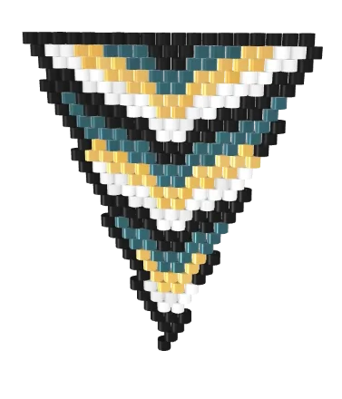 Long Arrow Reversed — Brick bead pattern, 3D render