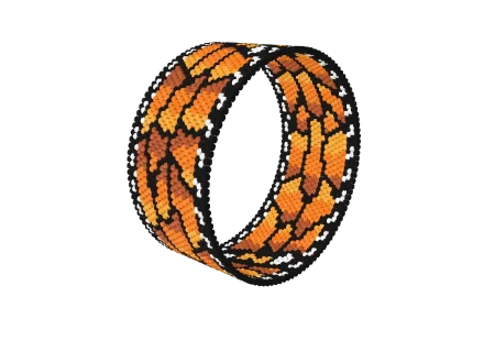Monarch Wing — Peyote bead pattern, 3D render