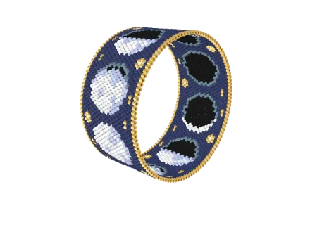 Moon Phases — Peyote bead pattern, 3D render