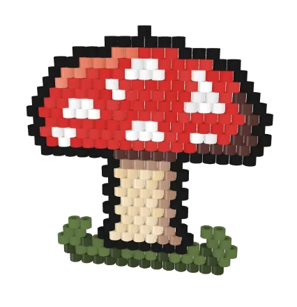 Red Toadstool — Brick bead pattern, 3D render