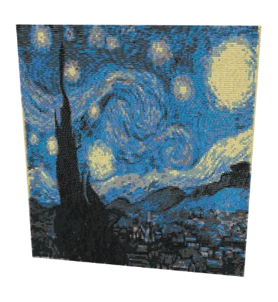 The Starry Night - 15 colors — Loom bead pattern, 3D render