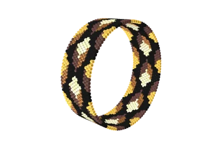 Tumbling Blocks — Gilded — Peyote bead pattern, 3D render