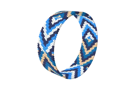 Interlocking Chevrons — Coastal — Peyote bead pattern, 3D render