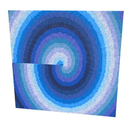Vortex — Blue — Loom bead pattern, 3D render