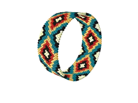 Gerdan Lattice — Carpathian — Peyote bead pattern, 3D render