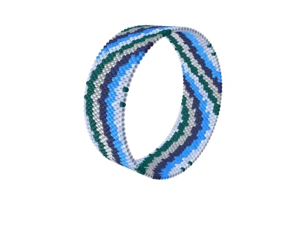 Op Waves — Deep Current — Peyote bead pattern, 3D render