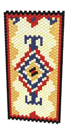 Kilim Medallion Panel — Peyote bead pattern, 3D render