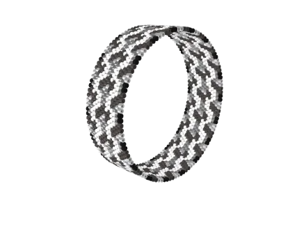 Seigaiha Waves — Peyote bead pattern, 3D render