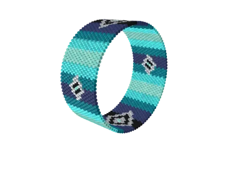 Serape Stripes — Baja Twilight — Peyote bead pattern, 3D render