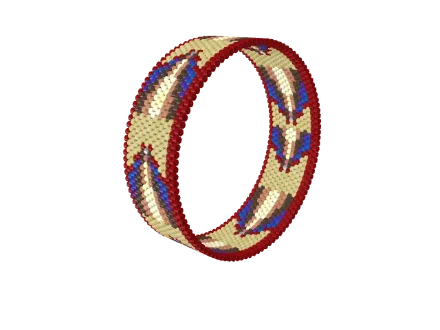 Art Deco Fans Rich — Peyote bead pattern, 3D render