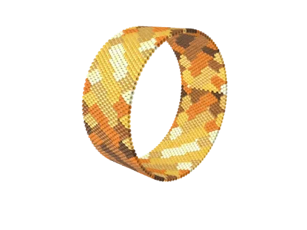 Autumn Forest Weave — Peyote bead pattern, 3D render