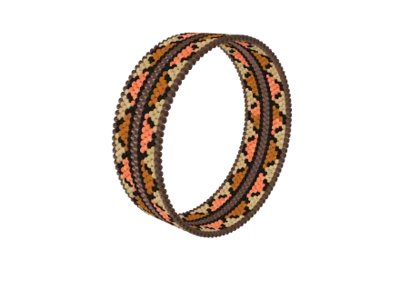Autumn Leaves — Peyote bead pattern, 3D render