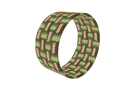 Basket Plait — Peyote bead pattern, 3D render