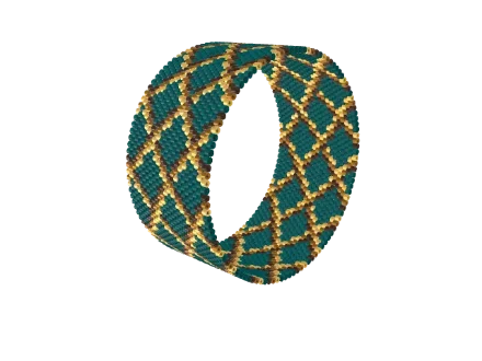 Lattice Weave — Peyote bead pattern, 3D render