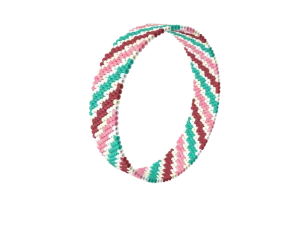 Candy Stripe Twist — Peyote bead pattern, 3D render