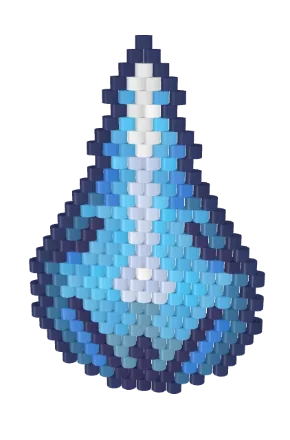 Crystal Teardrop — Brick bead pattern, 3D render