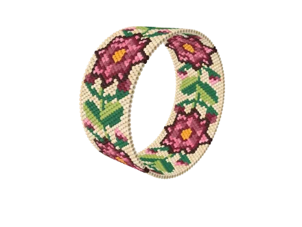 Dahlia Bloom — Peyote bead pattern, 3D render
