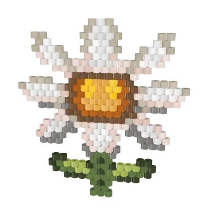 Daisy Earrings — Brick bead pattern, 3D render