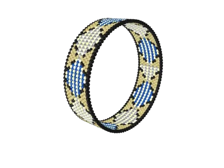 Deco Fan Arches — Peyote bead pattern, 3D render