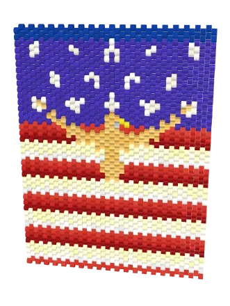 Eagle Silhouette Pendant — Peyote bead pattern, 3D render