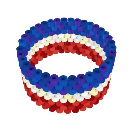 Land of the Free Ring — Peyote bead pattern, 3D render