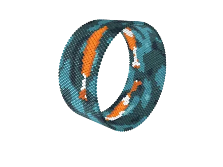 Koi Pond — Peyote bead pattern, 3D render