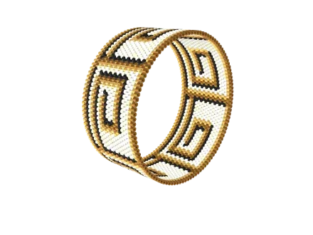 Meander Shadow — Peyote bead pattern, 3D render