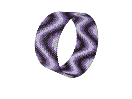 Moire Warp — Peyote bead pattern, 3D render