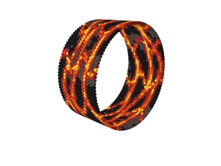 Molten Basalt — Peyote bead pattern, 3D render