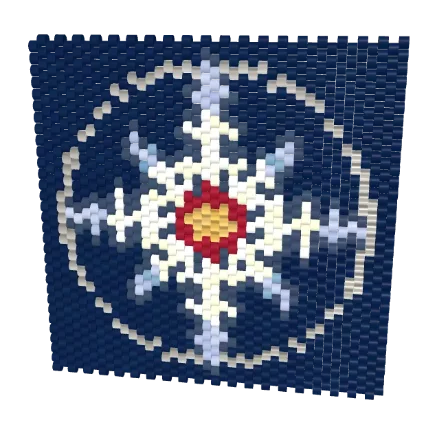 Nordic Snowflake — Peyote bead pattern, 3D render