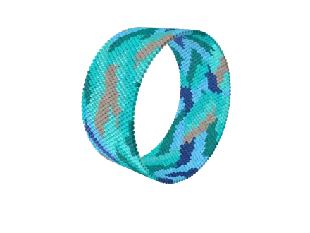 Ocean Depth Weave — Peyote bead pattern, 3D render