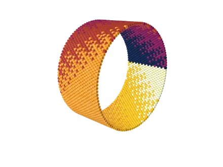 Ombré Sunset Ribbon — Peyote bead pattern, 3D render