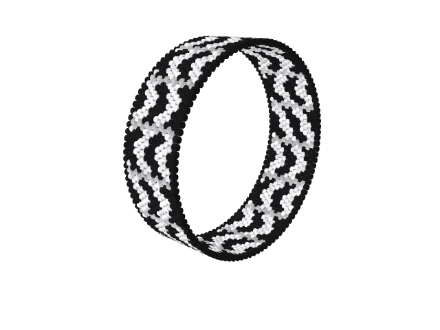 Op-Art Waves — Peyote bead pattern, 3D render