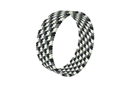 Optic Cube — Peyote bead pattern, 3D render